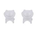 2Pieces Cat Elevated Food Water Bowls Raised Container w Elevated Stand