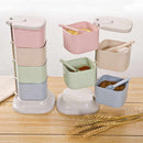 4Pcs Spice Jar Seasonings Containers Flavor Condiments Storage Box With Hol