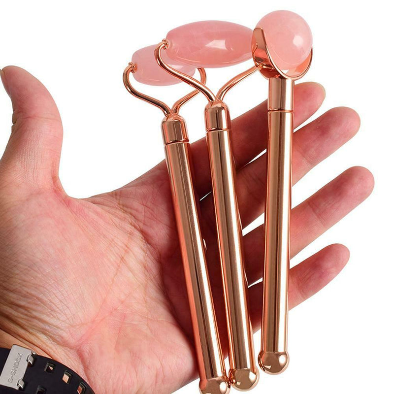 Double Heads Facial Massage Roller Jade Stone Body Skin Relaxation Lifting Tool