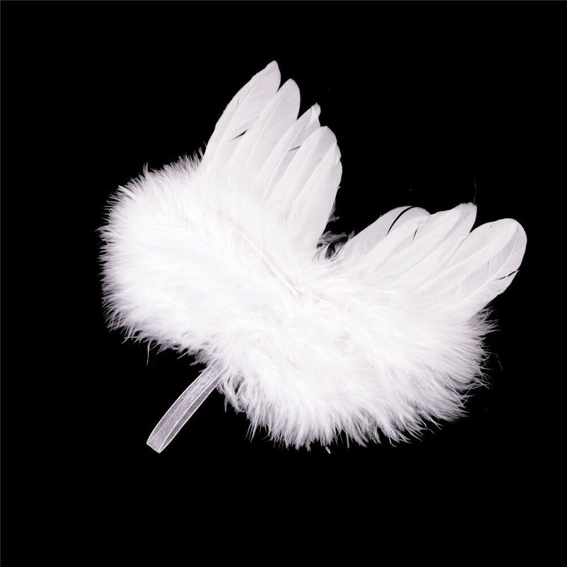 Infant Newborn Boy Girl Fairy Feather Pure white Angel Wings Decor OZ