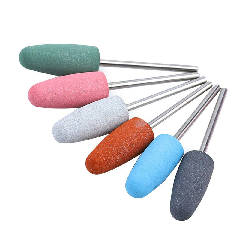 Colorful Silicone Buffing Bits for Nails, Pack of 6
