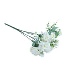 15 buds 1 bunch mini artificial pink silk flower white mariee