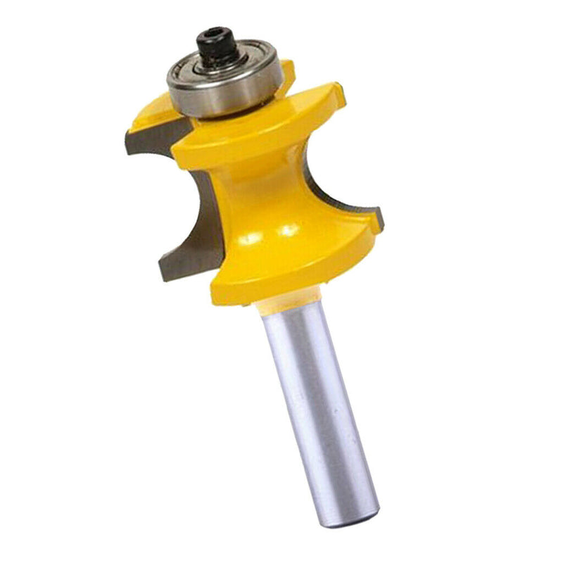 2pcs 8mm Shank Half Round Bearing Bullnose Router Bit Set Carbide Tipped Round