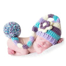 Baby Boys Girls Photography Clothing Colorful Flower Knitted Long-Tail Hat