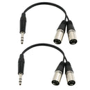 2x 1/4" 6.35mm to 2 Dual XLR Male Cable for Mic Mixer Amplifier Sound Card