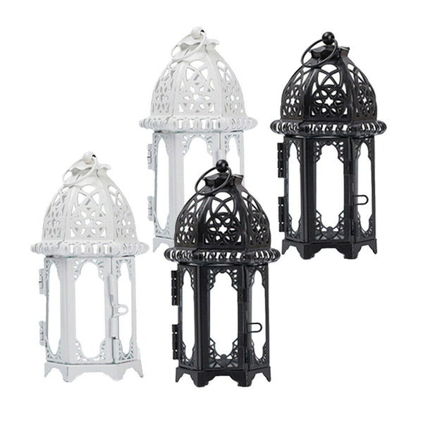 4 Pieces Retro Tabletop Candle Holder Hanging Wind Light Lantern Ornaments
