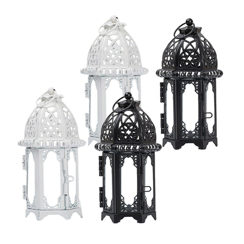 4 Pieces Retro Tabletop Candle Holder Hanging Wind Light Lantern Ornaments