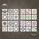 24pcs Mandala DIY Painting Drawing Templates Ruler Stencil Scrapbooking Crafts