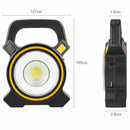 Compact Solar COB LED Work Spot Light USB Rechargeable Portable Lamp Hiking