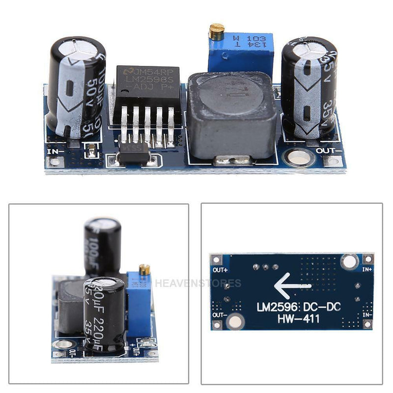 5PCS LM2596S-ADJ DC-DC Buck Regulator Power Module 3A Adjustable 5V/12V/24V hv2n