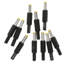 10Pcs 5.5 x 2.1MM DC Power Male Plug Connector Black Repalcement Parts