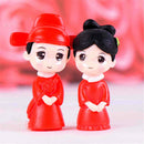 2Pcs Ancient Couple Miniatures For Fairy Garden Gnomes Moss Terrariums Decor lj