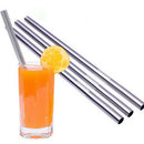 4Pcs Metal Drinking 304 Stainless Steel Straw Straight Straws for Juice Cof X3Z6