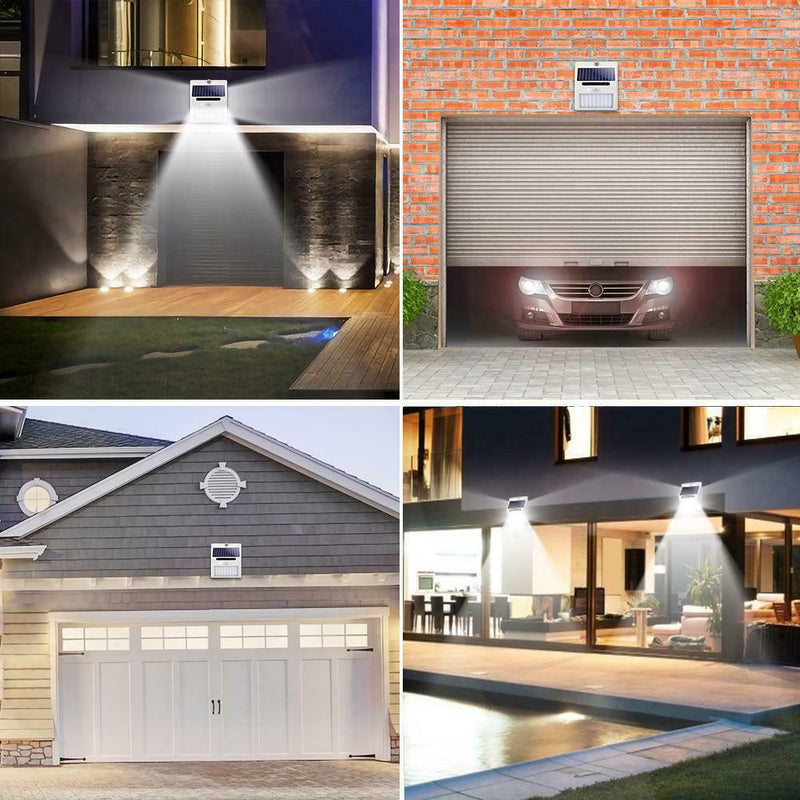 2pcs 100LED Three-sided Solar Motion Sensor Wall Light Outdoor Garden Lamp