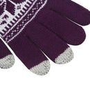 Warm Winter Touchscreen Gloves Ladies Knit Wool Gloves Purple