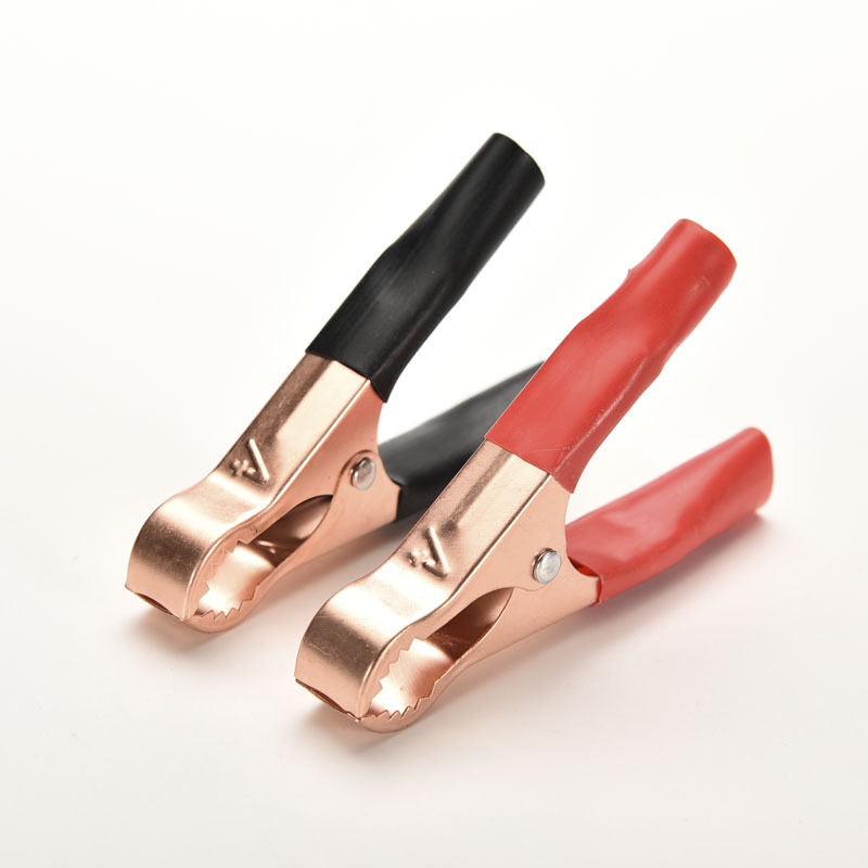2X Red&Black Car Battery Test Lead Clip Crocodile Alligator Clamps 50A 80mm  JR