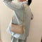 Women Solid Evening Clutch Shoulder Handbags PU Leather Totes Bags (Khaki)