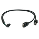 (2-Pack) 50CM Dupont 10 Pin Female Header to 2 Port Dual USB 2.0 Type A Fem