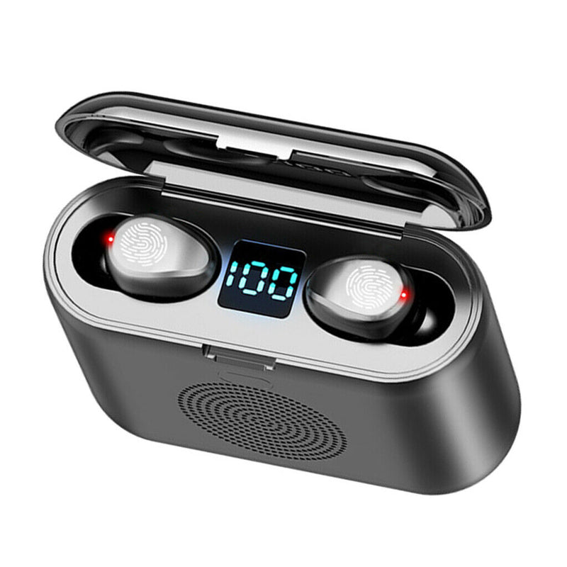 Waterproof F9 TWS LED Double In-Ear Earbuds Earpieces Headphones + Speaker