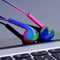 3.5mm Wired In-Earphone Fashion Gradient Music Earbuds Stereo Earphone  Heads&+