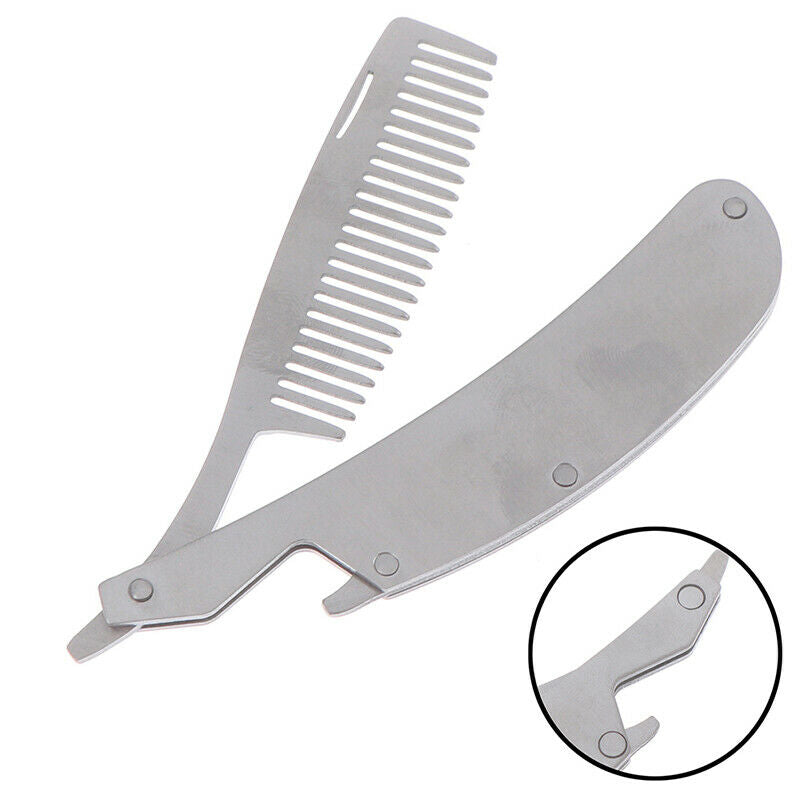 Stainless steel Hair Comb Men Dedicated Folding Comb Beard Brush Hair Care Too3C
