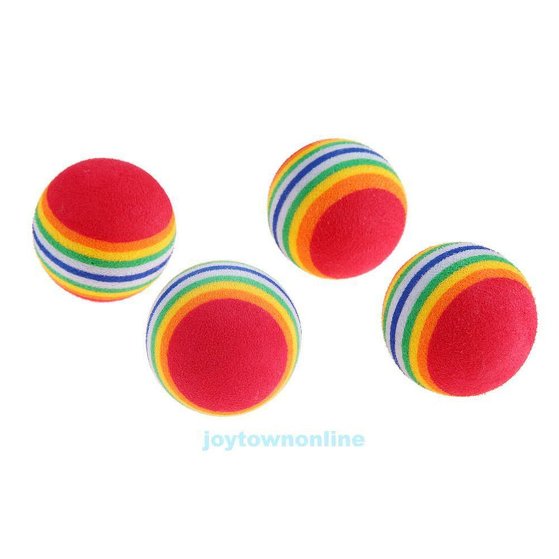 10pcs Rainbow Ball Pet Cat Kitten Soft Play Tennis Balls Activity Fun Chew Toys