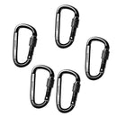 5pcs/set 30KN Rock Climbing Hiking Screw Locking Carabiner Hook CE Certified