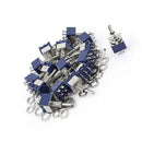 20Pcs AC 125V 6A ON-OFF-ON DPDT Locking Mini Toggle Switch Blue 6mm