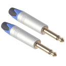 Set of 2 6.35mm Stereo Jack Plugs DIY Plugs for Headphones Soldering,