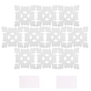 10 Panels Square Foral Vinyl Wall Art Stickers, Mirror Decals, Wall Graphics