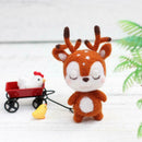 Non Finished Wool Felt Handmade Set DIY Sika Deer for Needle Material Bag