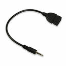 3.5mm Male AUX Port Plug Jack To USB 2.0 .Female Converter Car MP3 Cord S9G7