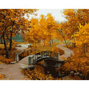 Painting By Numbers Kit DIY Maple Leaf Hand Painted Canvas Oil Art Picture