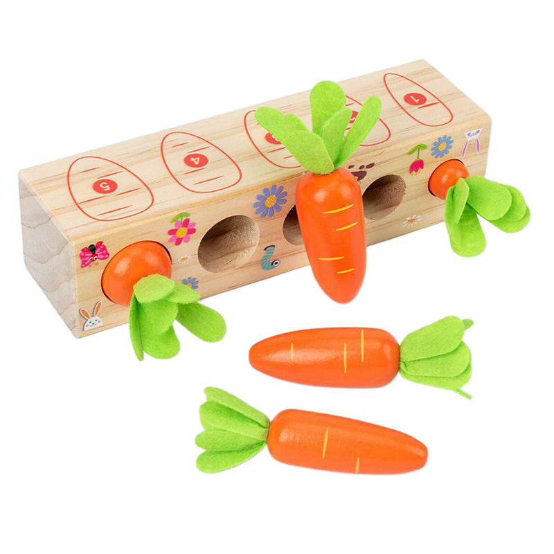 Wooden Plucking Toys for Kids Children's Insert Carrot Game To Explore