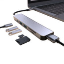 Aluminum Alloy 6 in 1 Type-C HUB 2 5Gbps USB3.0 4K HDMI 87W PD SD TF Reader