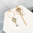 Women Crystal Rhinestone Heart Dangle Drop Ear Hook Studs Earrings Jewelry Gi JR