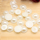 100Pc Ivory Flat Back Flower Beads Wedding Cards Embellishments 11mm Pro