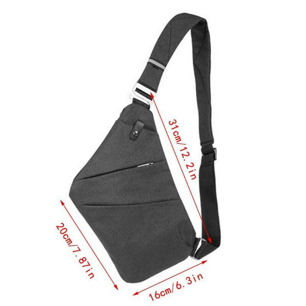 New Osoce Men Nylon Crossbody Shoulder Chest Thin Sling Casual Bag Satchel  J3N2