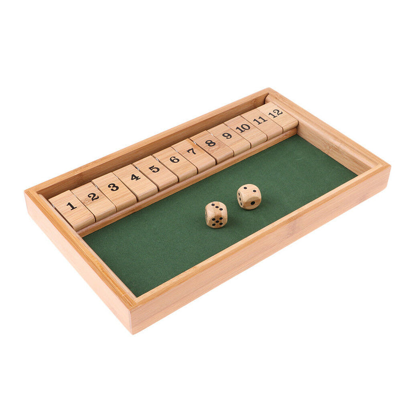 Wood Deluxe 1-12 Number Shut the Box Dice Board Game Entertainment for Club