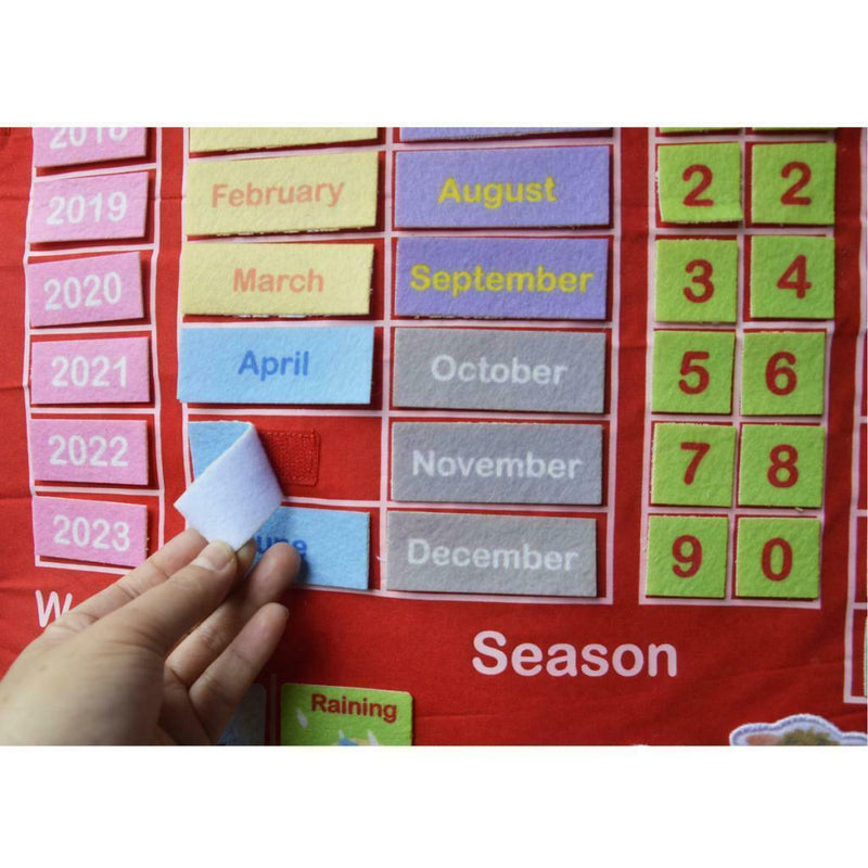 17.12x25" Learning Calendar with Weather Station Season for Kids Early Education
