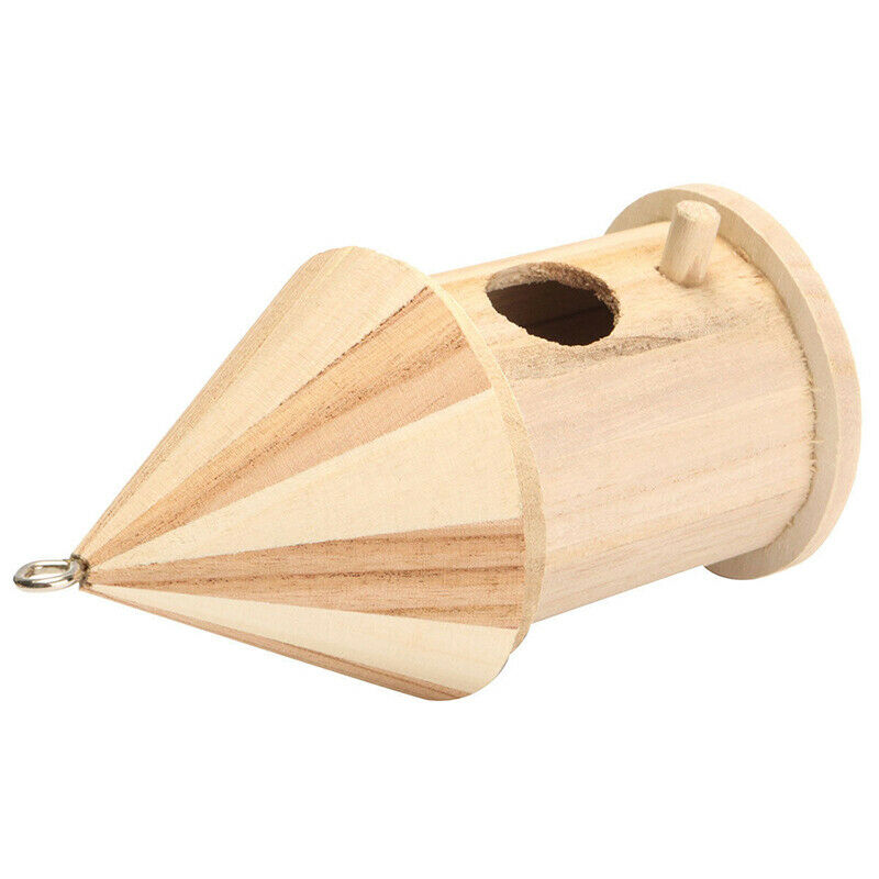 Wooden Bird House Birdhouse Hanging Nest Nesting Box With Hook Home Garden