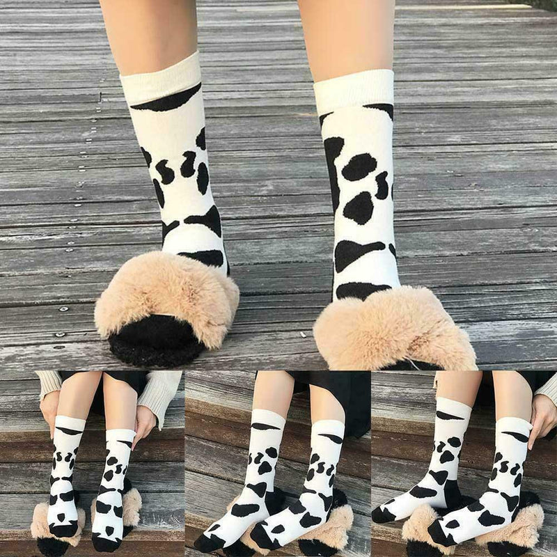 Cow texture cotton tube stockings Japanese wind cute socks cotton J7U1