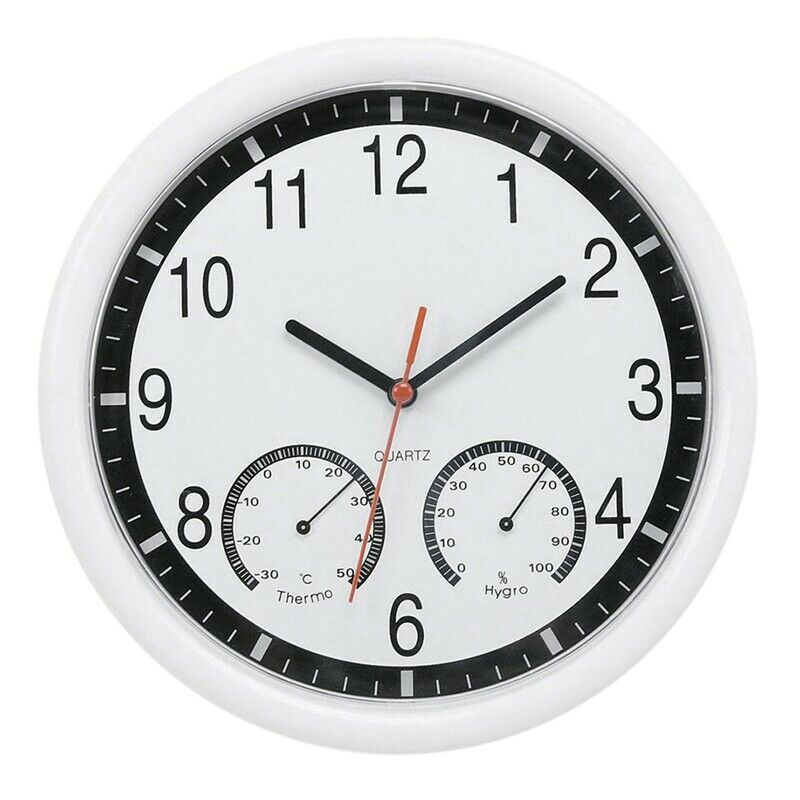 Quartz Stone Clock Silent Wall Clock Accurate Thermometer Humidity Indoor O J3O1