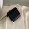 Women Solid Mini Wrist Bag Leather Purse Wristlet Clutch Handbag (Black)