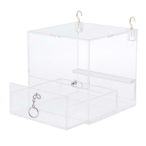 Pet Feeder Food Water Feeding Box For Small Medium Large Birds S