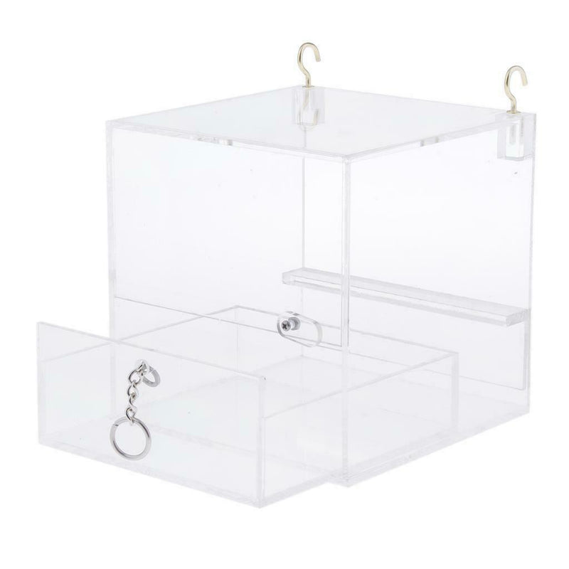 Pet Feeder Food Water Feeding Box For Small Medium Large Birds S