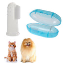 Pet Finger Toothbrush Silicone Dog Tooth Cleaner Cat Teeth Cleaning(Blue) A