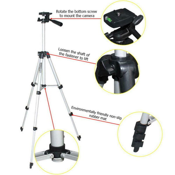 Smartphone Digital Camera Flexible Tripod Self Timer Monipod w/Phone Stand