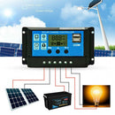 12V/24V LCD Auto Solar Charge Controller PWM Dual USB Output Charger (10A)