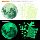 Glow In The Dark Star Wall Stickers Round Stars Moon Dot Luminous Room Decor
